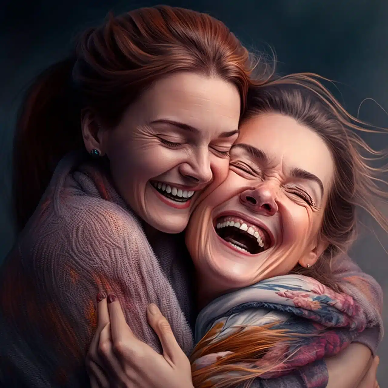 mother and daughter embracing